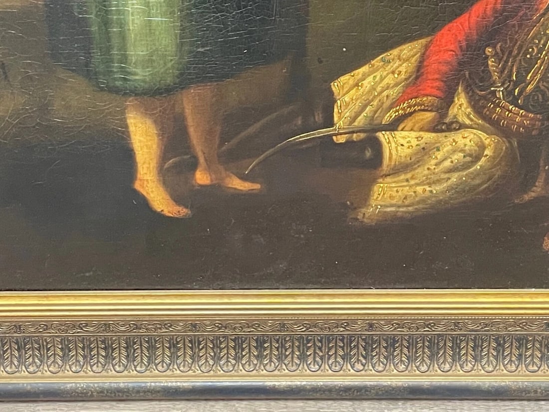 19th Century Oil Painting Battle "The Wounded Greek" ATTRIB Abraham Cooper RA - 3