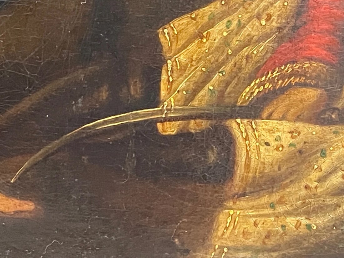 19th Century Oil Painting Battle "The Wounded Greek" ATTRIB Abraham Cooper RA - 7