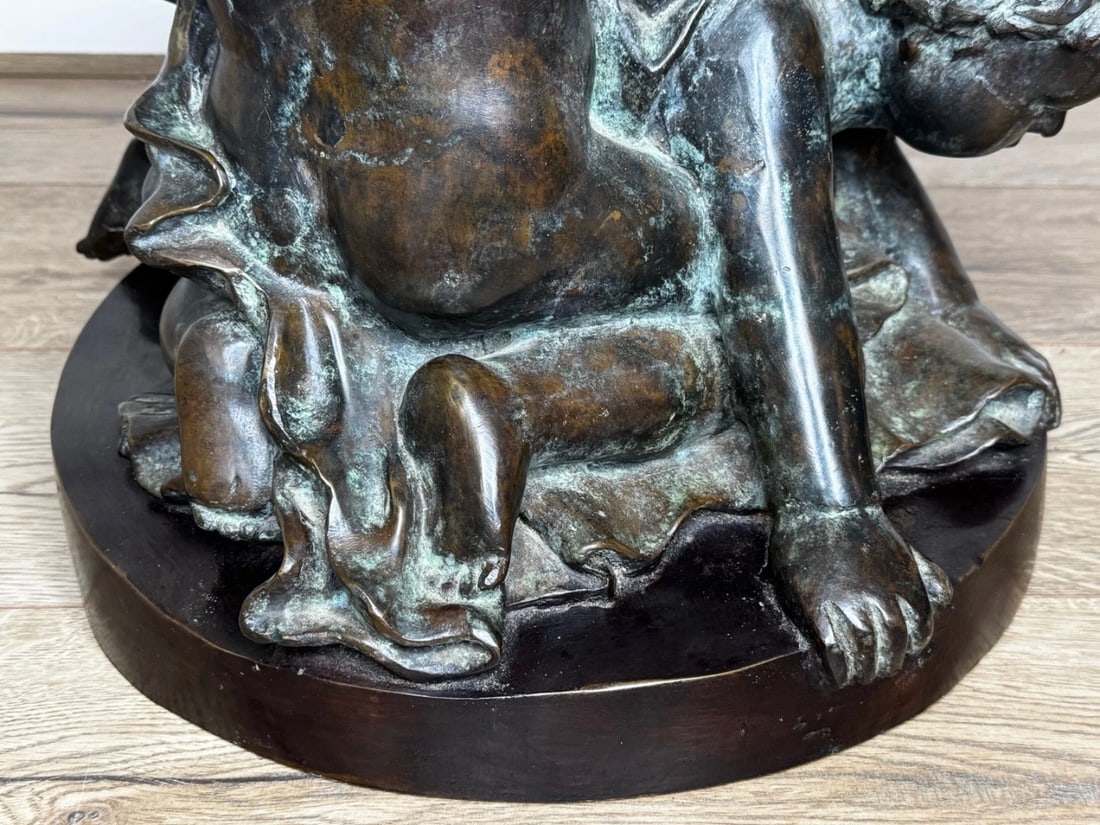 Grand Tour French Bronze Group Call of the Triton Conch Sea Putti After Clodion - 14