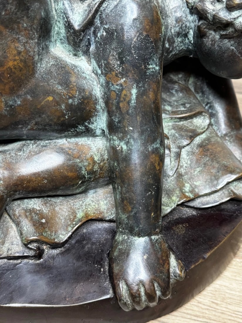 Grand Tour French Bronze Group Call of the Triton Conch Sea Putti After Clodion - 15