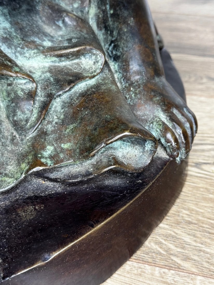 Grand Tour French Bronze Group Call of the Triton Conch Sea Putti After Clodion - 17