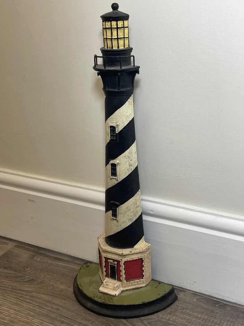 Rare Architectural Original Antique American Door Stop Form Of A Lighthouse - 7