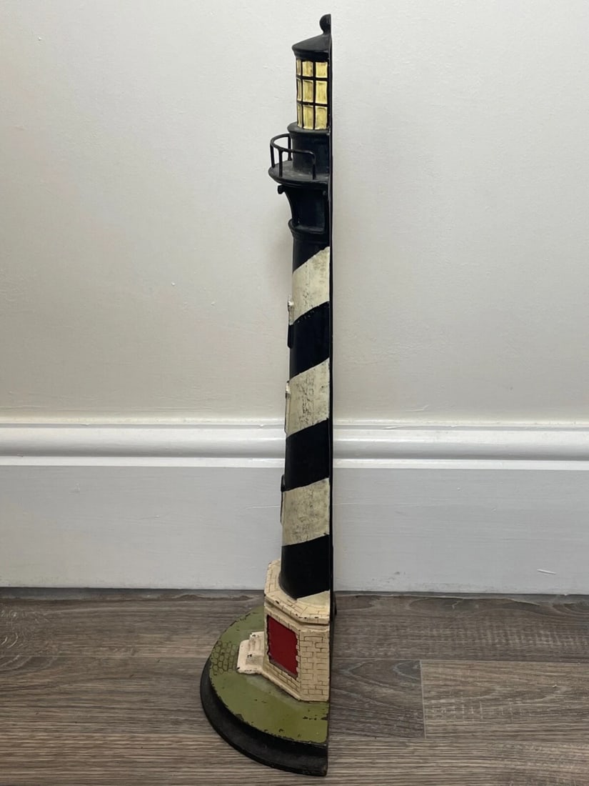Rare Architectural Original Antique American Door Stop Form Of A Lighthouse - 8