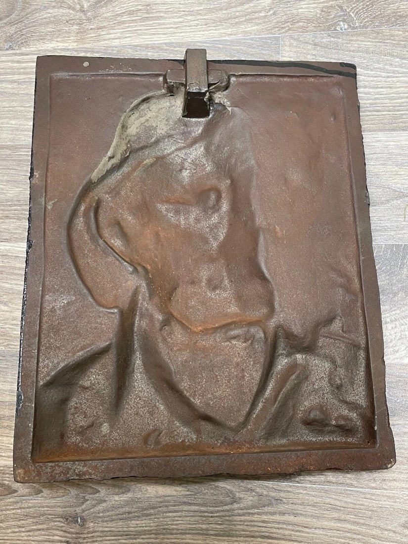 Antique English Fisherman Sea Captain Pipe Smoker Heavy Cast Iron Wall Plaque - 11