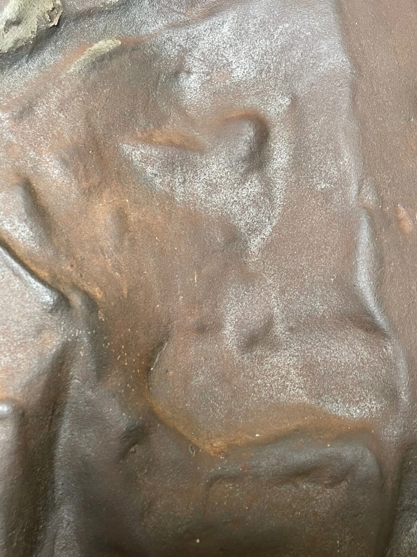 Antique English Fisherman Sea Captain Pipe Smoker Heavy Cast Iron Wall Plaque - 12