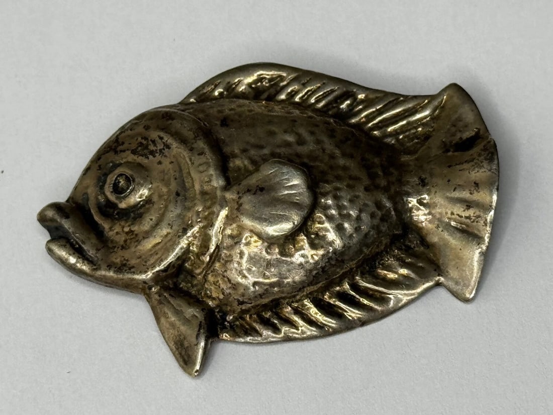 Mid-Century Sterling Silver Bream Fish Brooch Scandinavian Modernist Style Taste - 11