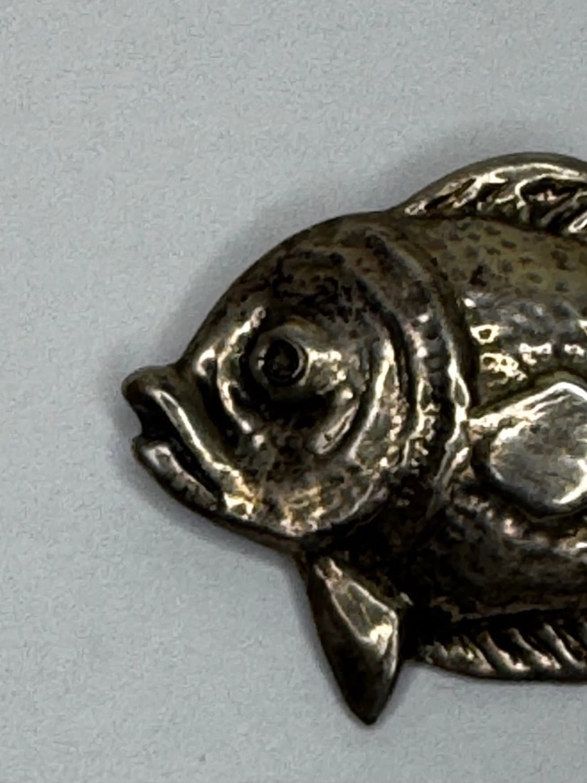 Mid-Century Sterling Silver Bream Fish Brooch Scandinavian Modernist Style Taste - 5