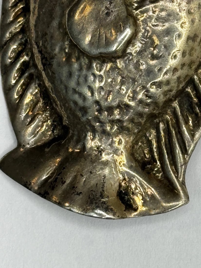 Mid-Century Sterling Silver Bream Fish Brooch Scandinavian Modernist Style Taste - 7