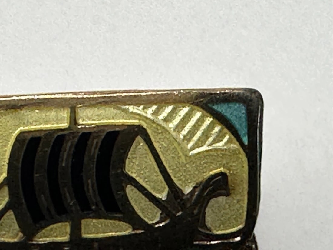 Antique Art Nouveau 925 Silver Gilt Enamel Viking Ship Brooch Gustav Gaudernack - 16