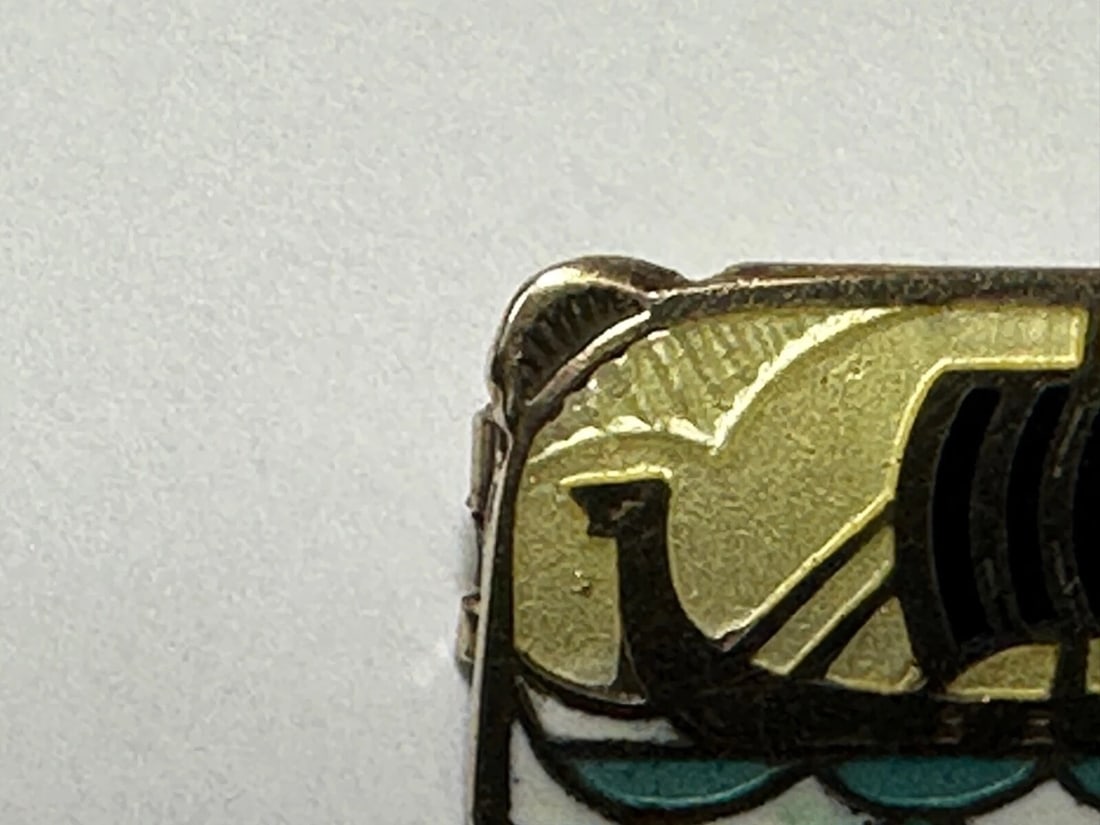 Antique Art Nouveau 925 Silver Gilt Enamel Viking Ship Brooch Gustav Gaudernack - 17