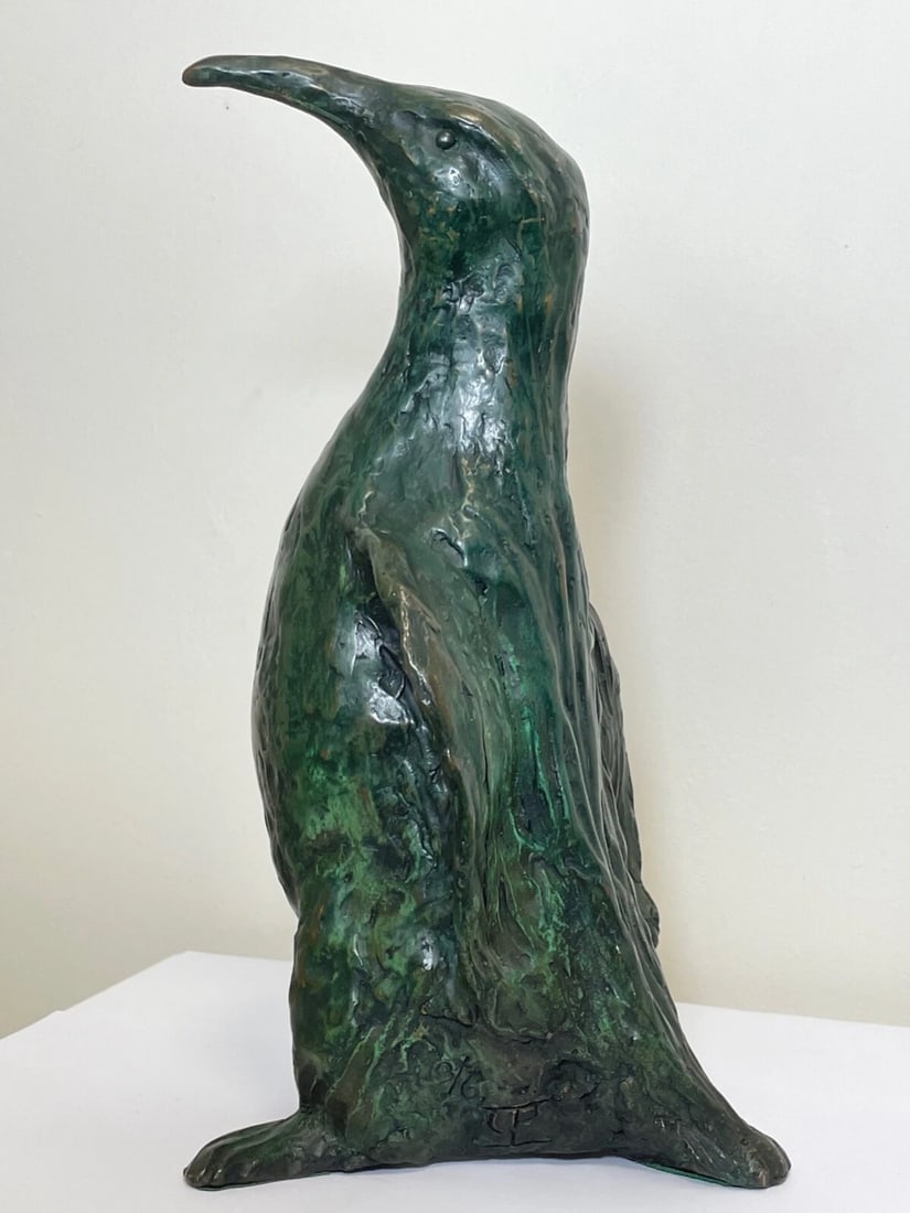 Patinated Bronze Model Of Aquatic Flightless Penguin Sculpture - 12