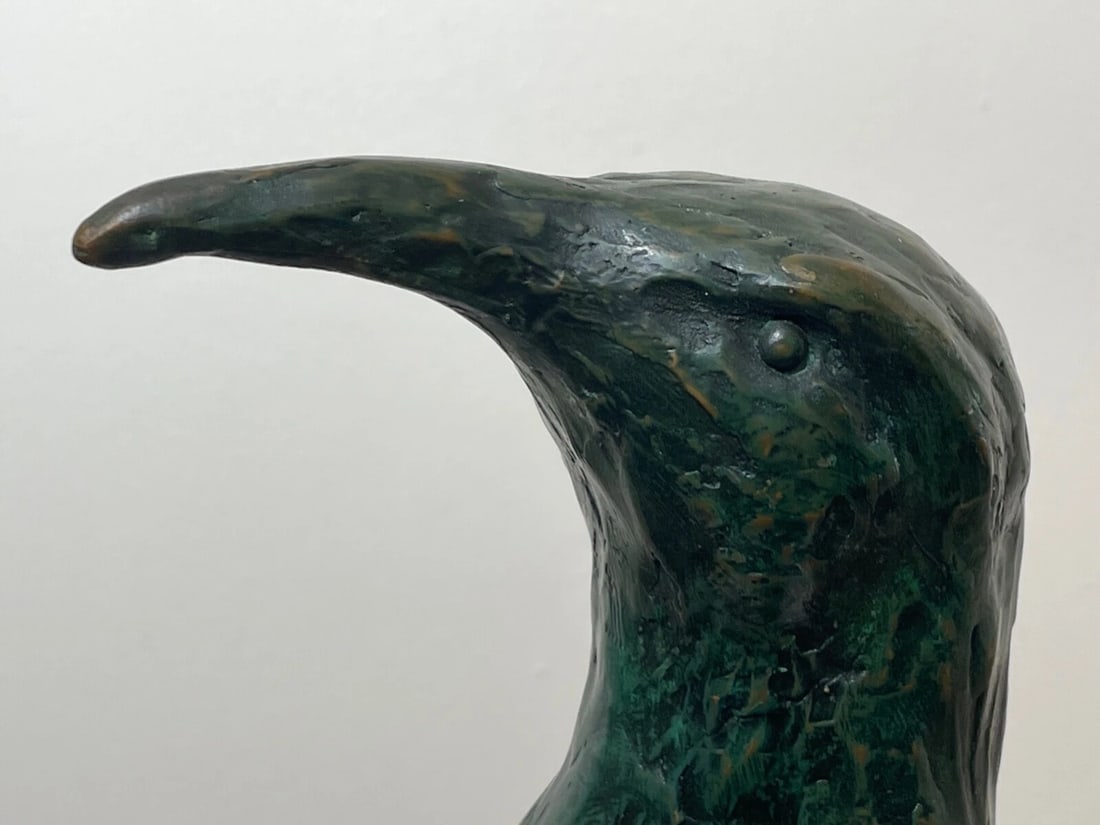 Patinated Bronze Model Of Aquatic Flightless Penguin Sculpture - 9
