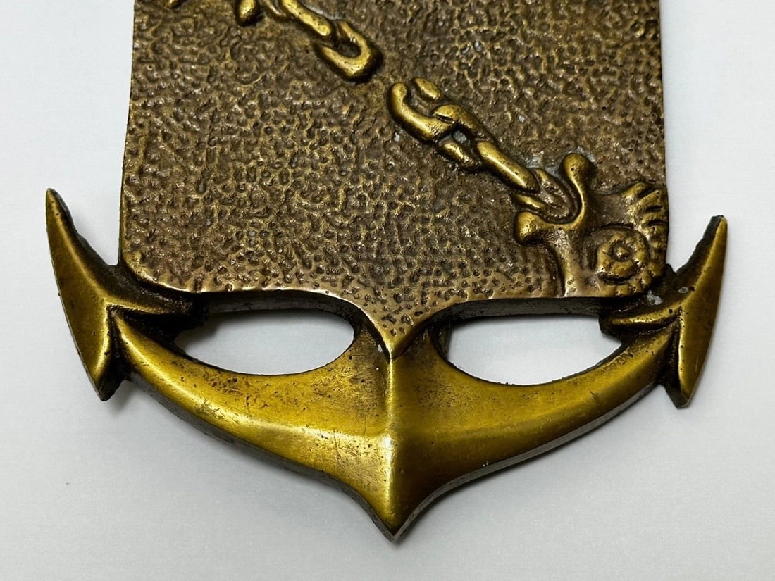 Antique Nautical Marine Anchor Chain Seagull Wall Plaque Scientia Et Pax - 6