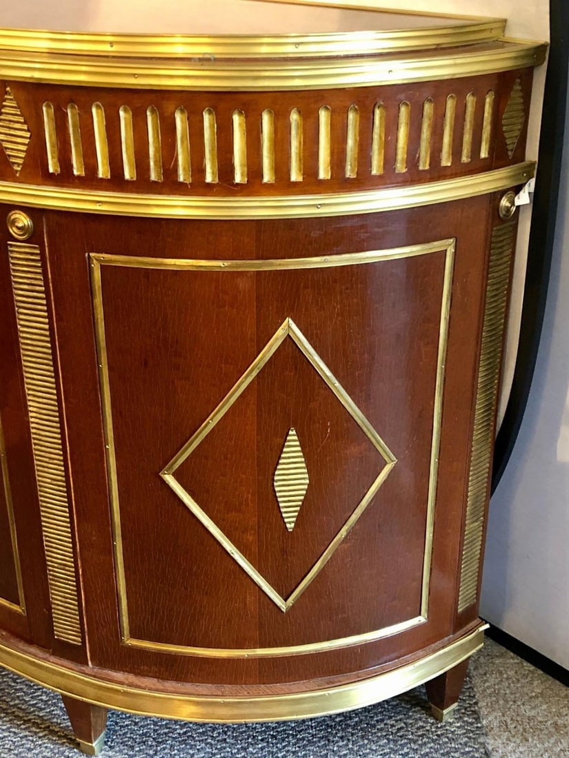 Palatial Russian Neoclassical Style Demilune Console Cabinet - 12