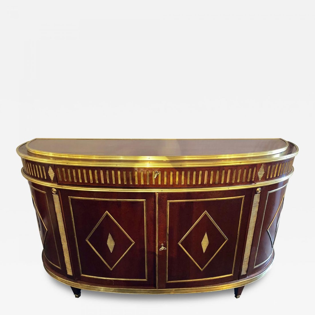 Palatial Russian Neoclassical Style Demilune Console Cabinet (1 of 13)