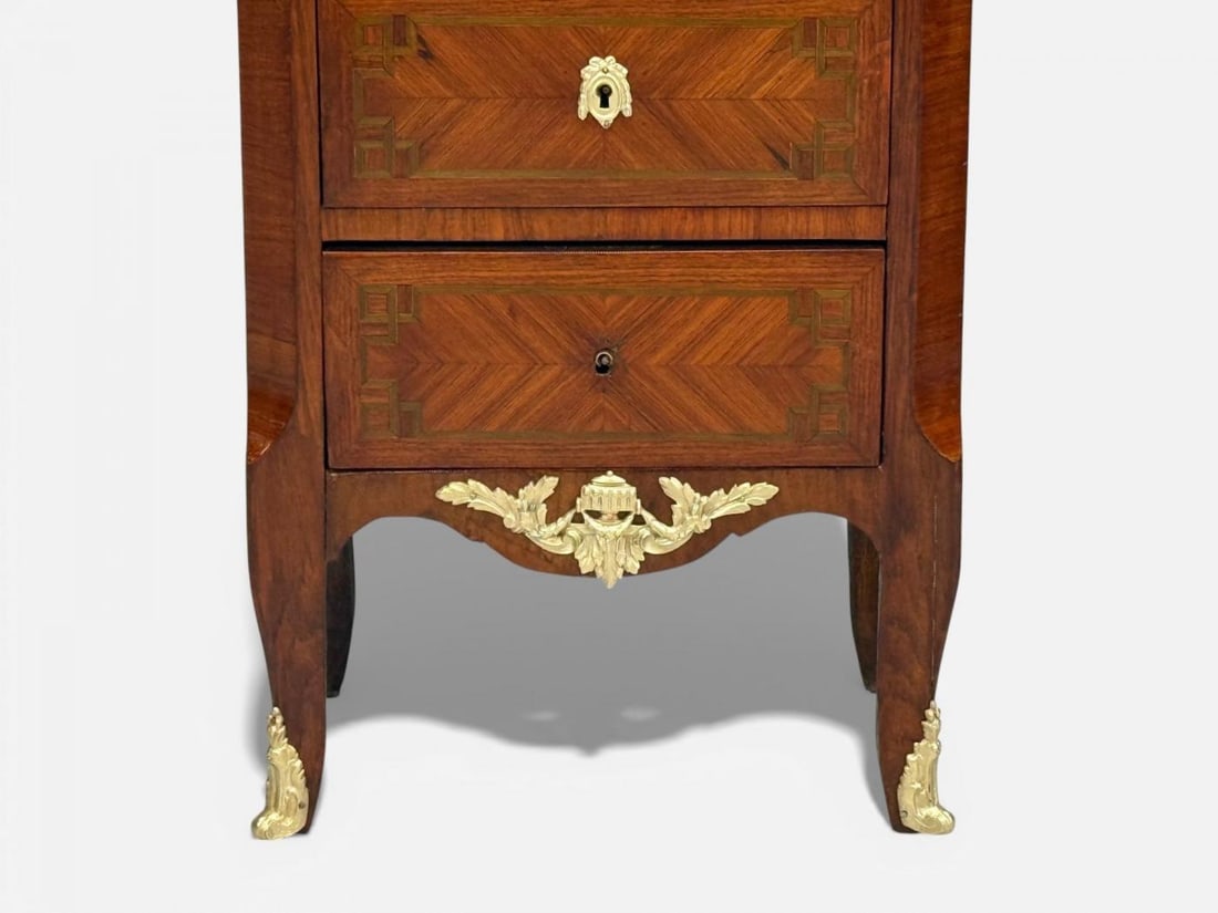 Louis XV Style, Tulipwood, Marquetry, Marble, Lingerie Chests, France, 1910s - 12