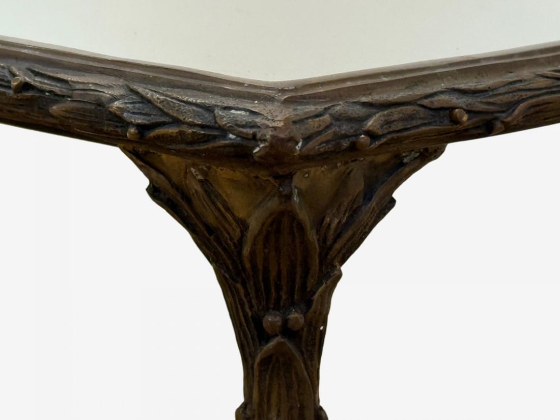 Maison Bagues Style, Bronze, Mirror, Faux Bois Coffee Table, France, 1940s - 6