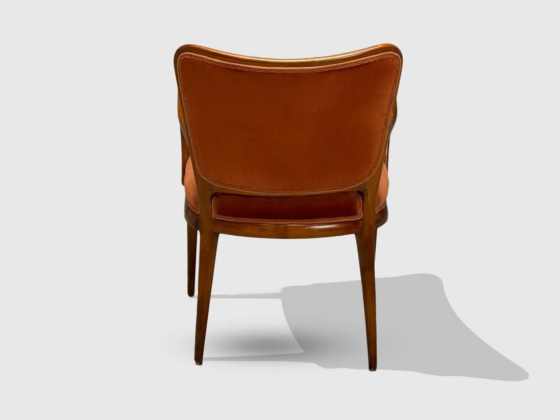 Osvaldo Borsani, Italian Modern, Cherrywood, Velvet, Armchair, Italy, 1950s - 11