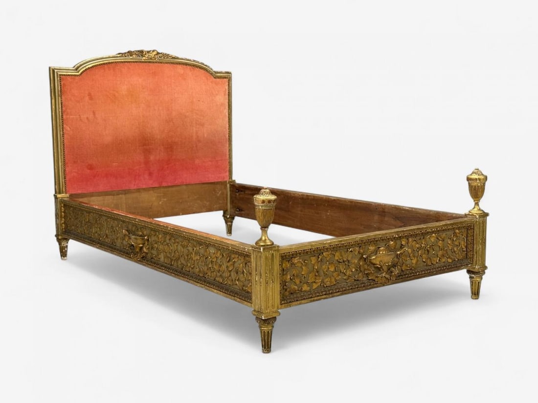 Neoclassical, Clayed Gilt, Carved Wood, Twin Bedframe, France, 1900s - 12
