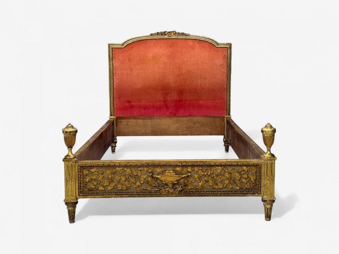 Neoclassical, Clayed Gilt, Carved Wood, Twin Bedframe, France, 1900s - 3