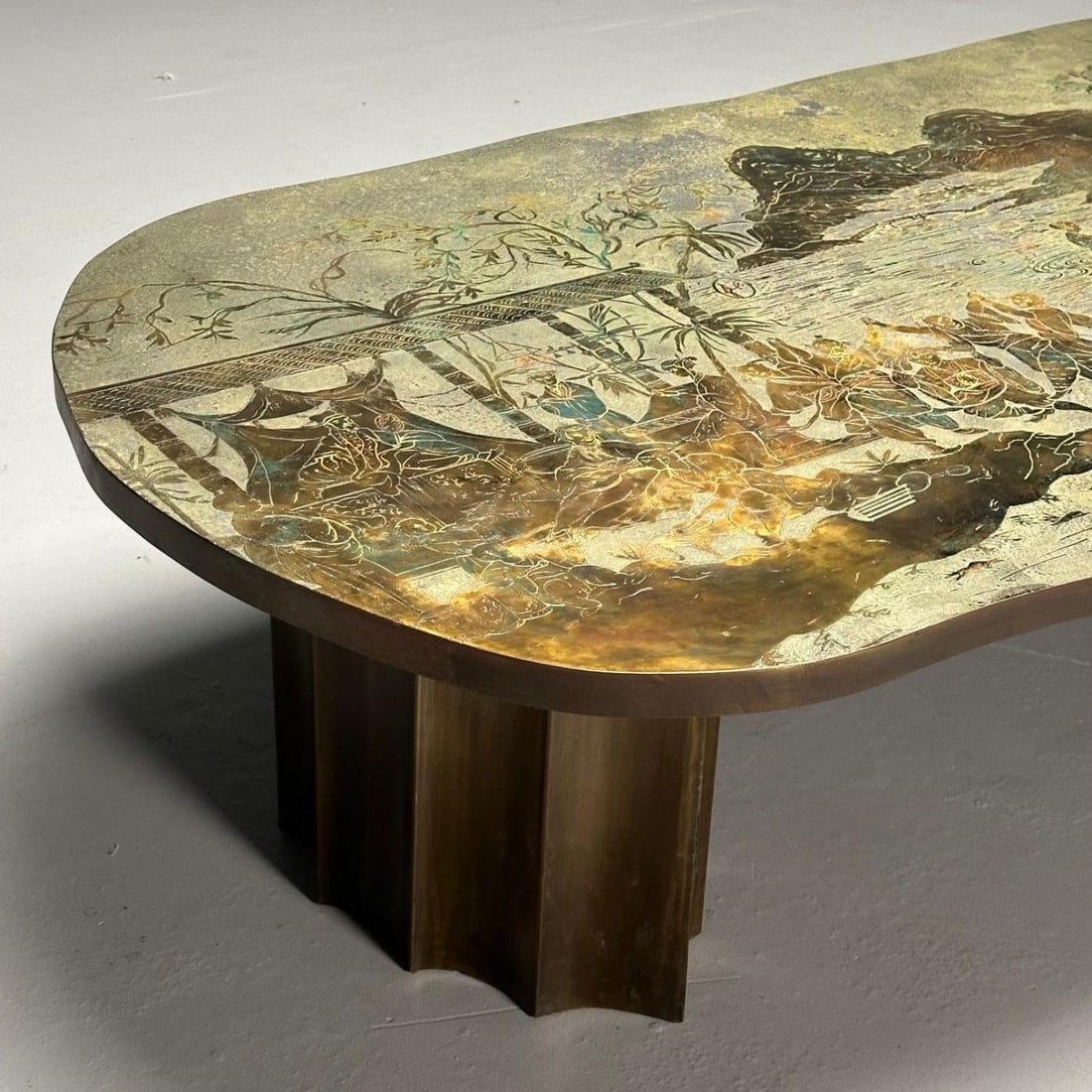Philip and Kelvin LaVerne, Mid-Century, T'ang Marriage Coffee Table, Bronze - 10
