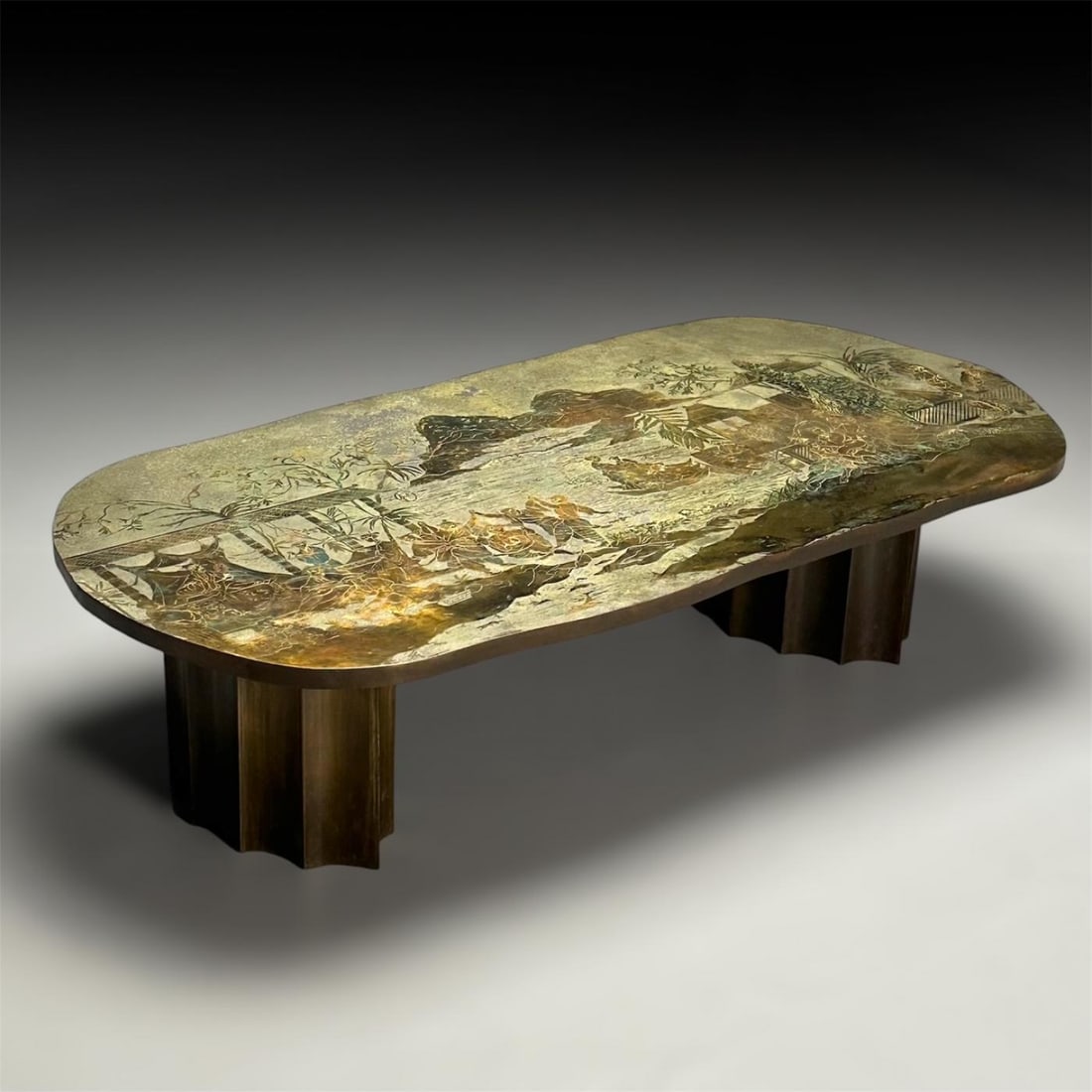 Philip and Kelvin LaVerne, Mid-Century, T'ang Marriage Coffee Table, Bronze - 3