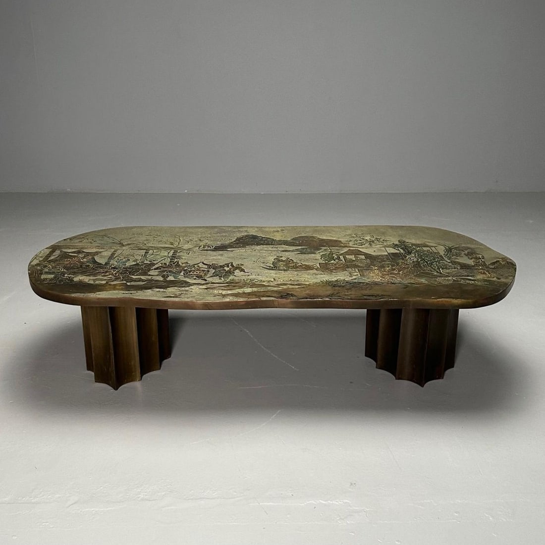 Philip and Kelvin LaVerne, Mid-Century, T'ang Marriage Coffee Table, Bronze - 4