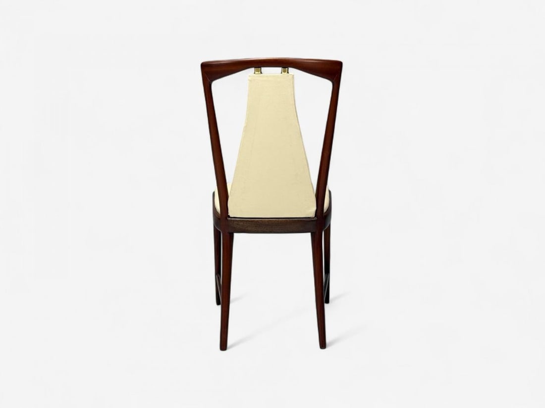 Osvaldo Borsani attr., Mahogany, Brass, Leather, Dining Chairs, Italy, 1950s - 10