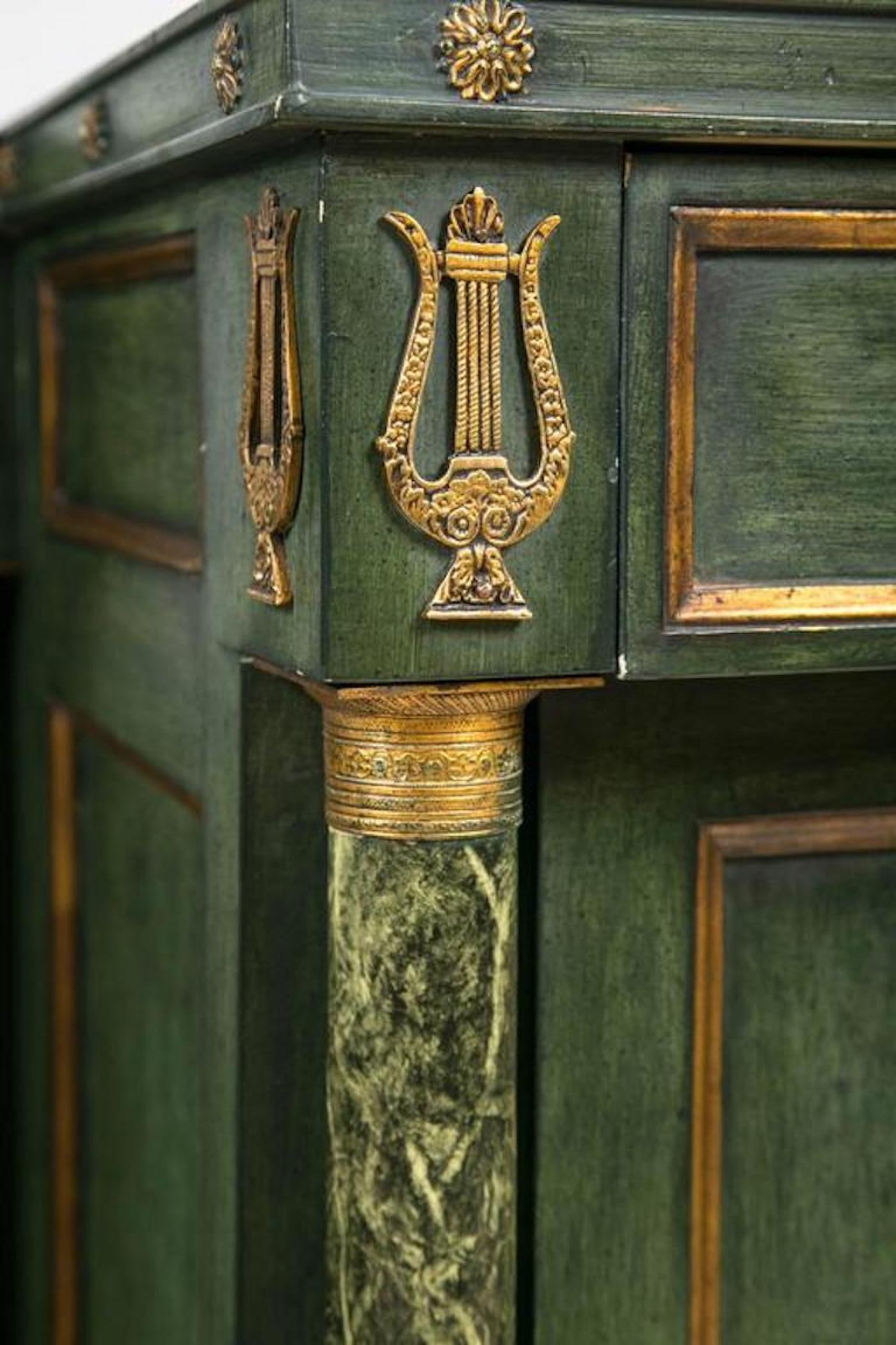 Monumental Italian Neoclassical Style Paint Decorated Marble-Top Console - 10