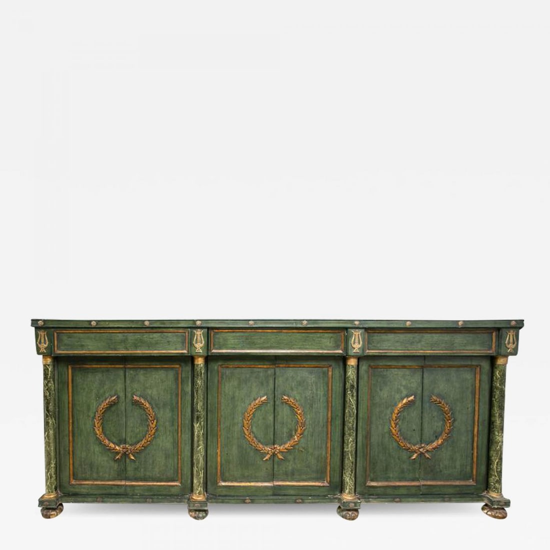 Monumental Italian Neoclassical Style Paint Decorated Marble-Top Console (1 of 10)