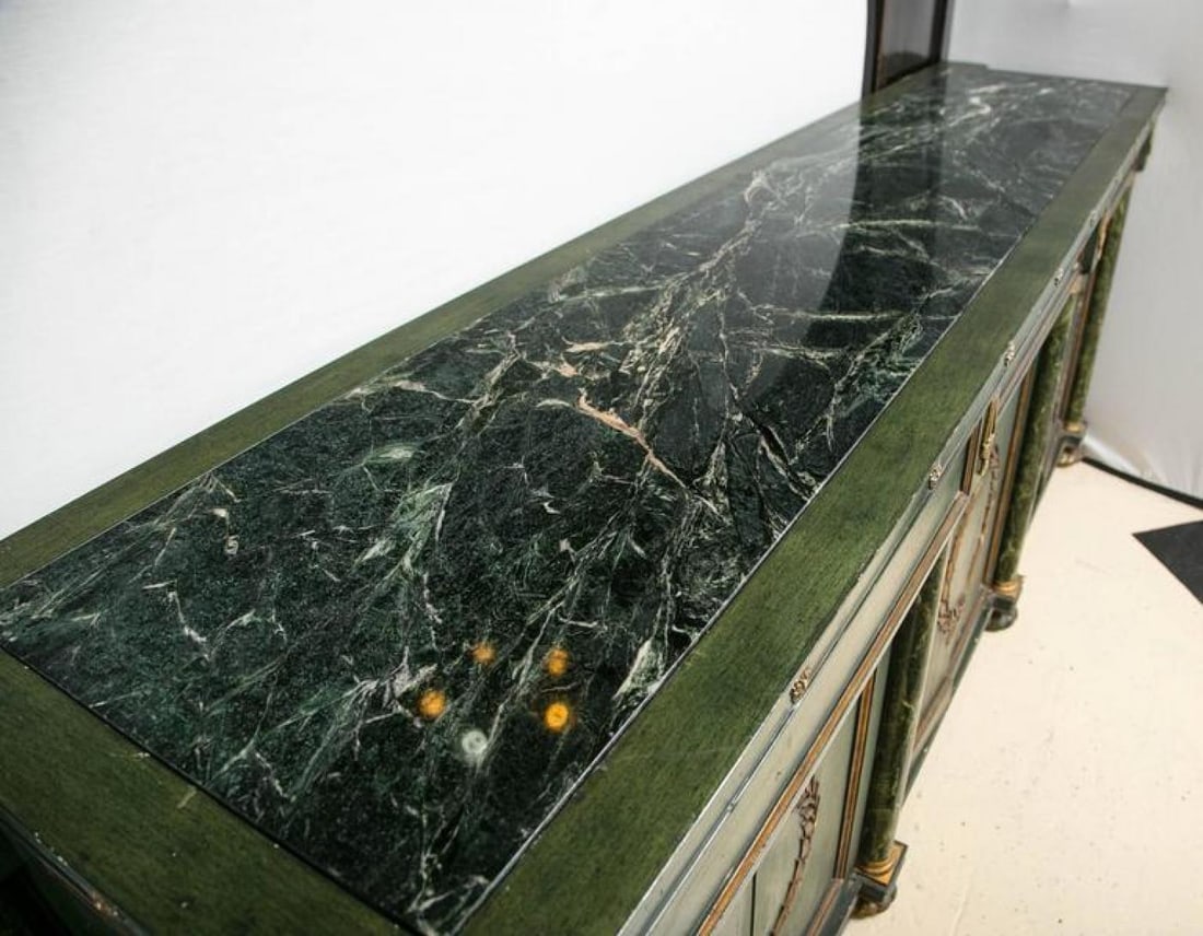 Monumental Italian Neoclassical Style Paint Decorated Marble-Top Console - 5