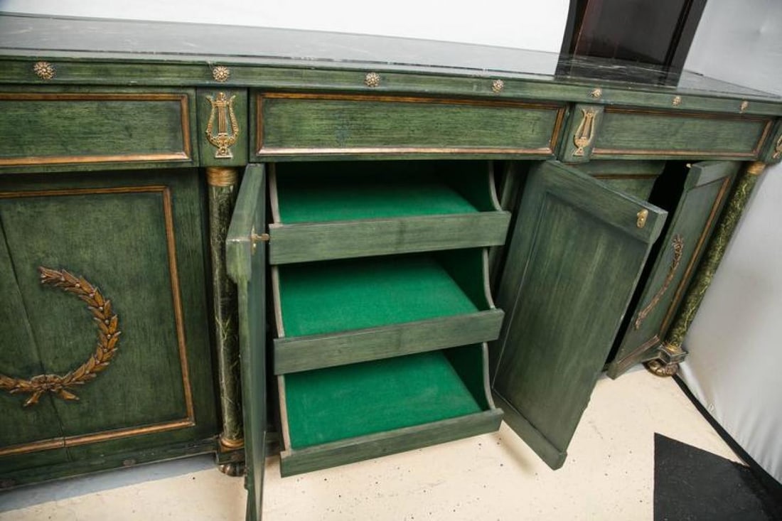 Monumental Italian Neoclassical Style Paint Decorated Marble-Top Console - 6