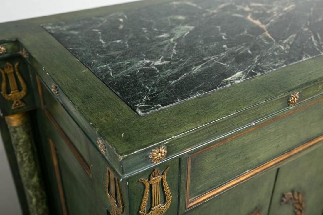 Monumental Italian Neoclassical Style Paint Decorated Marble-Top Console - 7