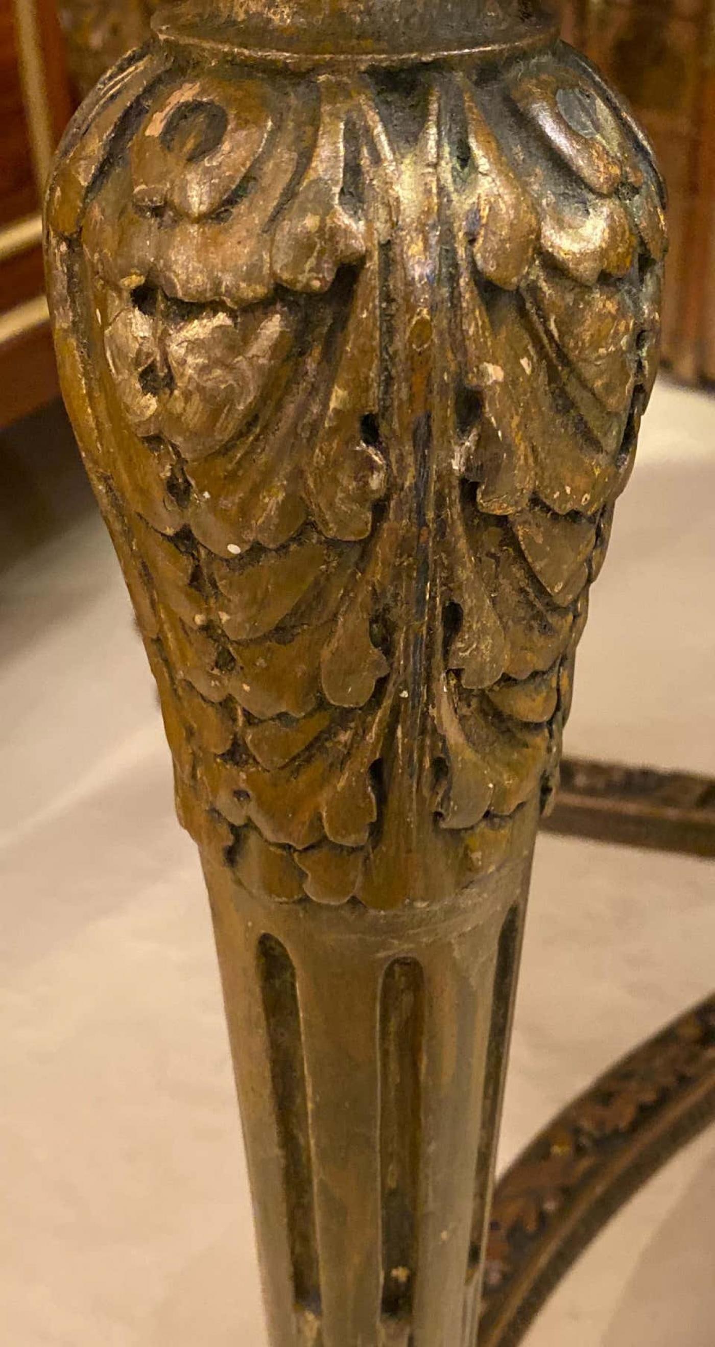 Center Table or Console Louis XVI Jansen Style Stunning Marble Top Gilt Base - 5