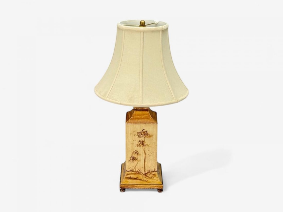Chinoiserie, Painted Wood, Brass, Table Lamp, USA, 1960s - 4