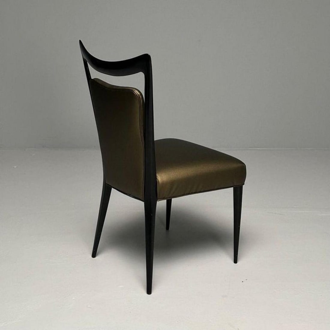 Melchiorre Bega, Italian Mid-Century Modern, Dining Chairs, Table, Black Lacquer - 10