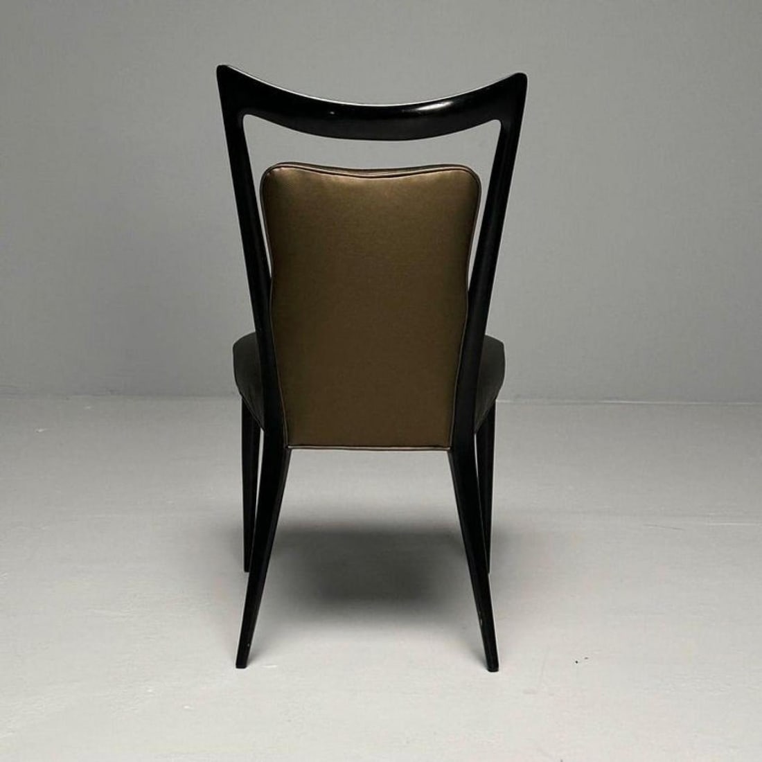 Melchiorre Bega, Italian Mid-Century Modern, Dining Chairs, Table, Black Lacquer - 11