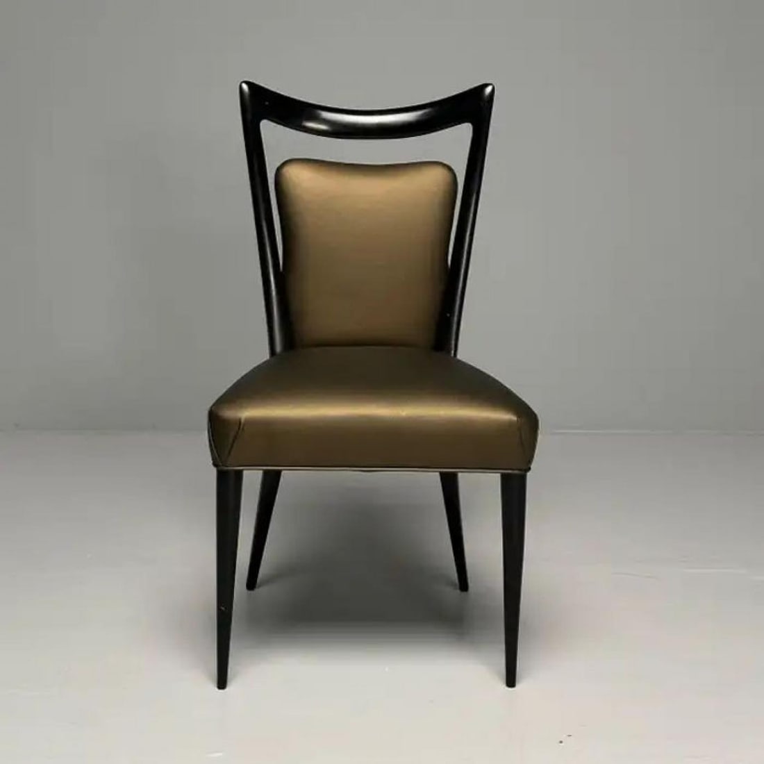 Melchiorre Bega, Italian Mid-Century Modern, Dining Chairs, Table, Black Lacquer - 8