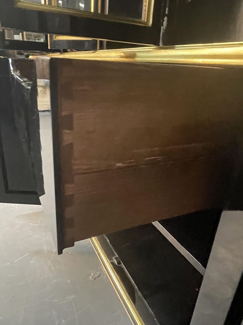 Hollywood Regency Style Bookcase / China Cabinet, Ebonized, Grosfeld House - 13