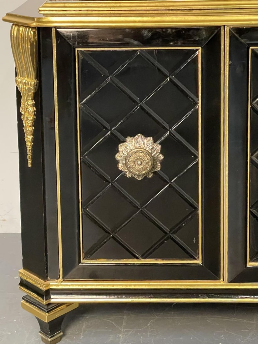 Hollywood Regency Style Bookcase / China Cabinet, Ebonized, Grosfeld House - 9