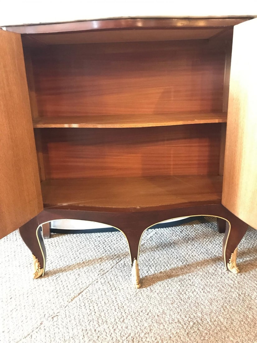 Pair of Jansen Style Double Door Marble-Top Bedside Cabinets or End Tables - 10