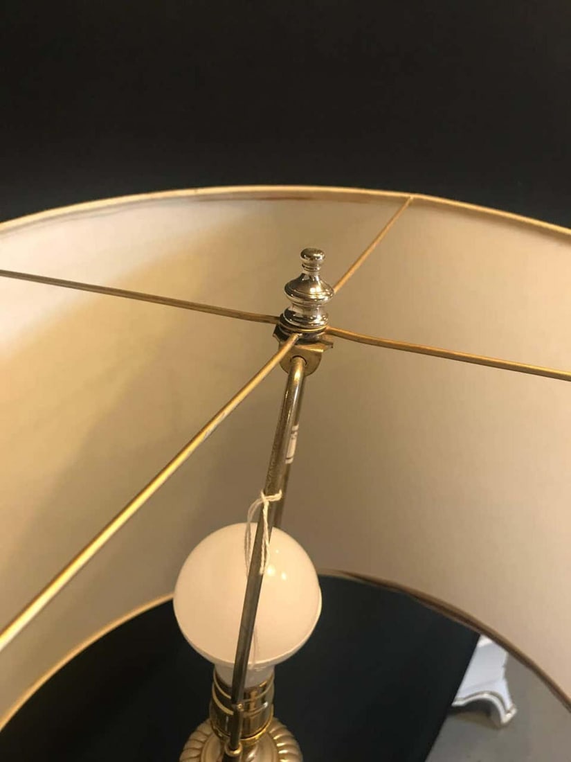 Hollywood Regency Style White Marble Glass and Silver Plate Floor Standing Lamp - 12