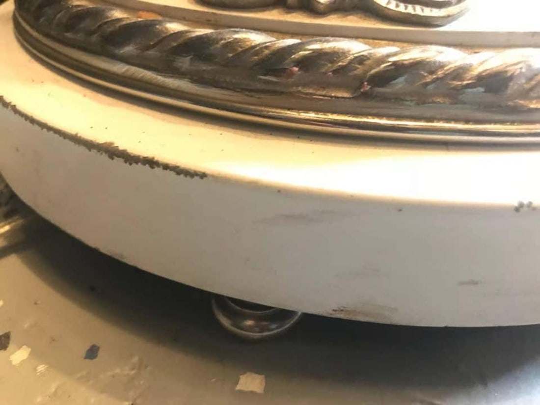 Hollywood Regency Style White Marble Glass and Silver Plate Floor Standing Lamp - 6