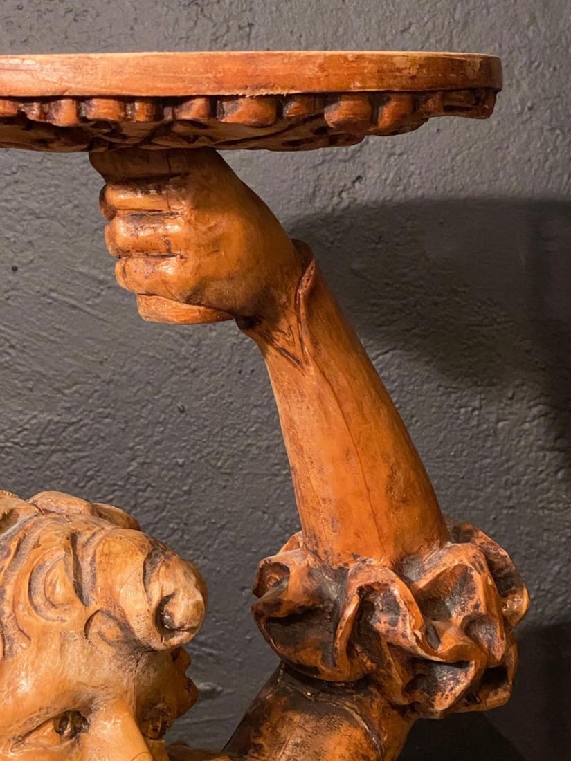 Italian Carved Wood Figural Card Stand, Receiver, Late 18th Century - 10