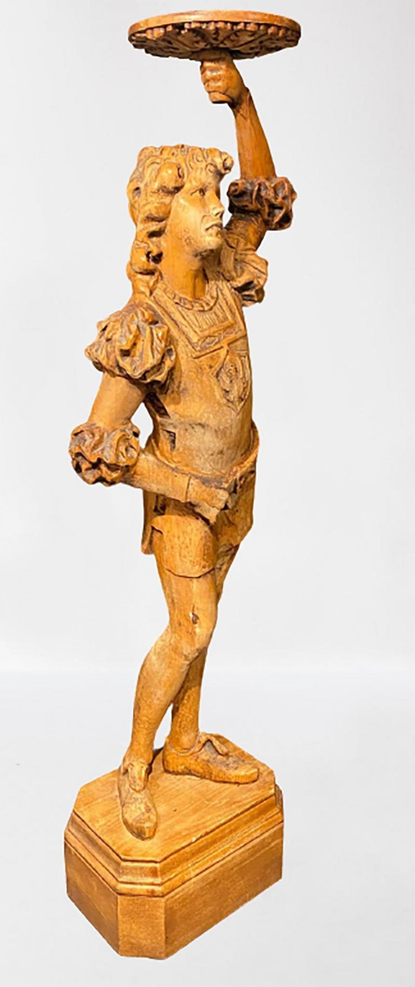 Italian Carved Wood Figural Card Stand, Receiver, Late 18th Century - 11