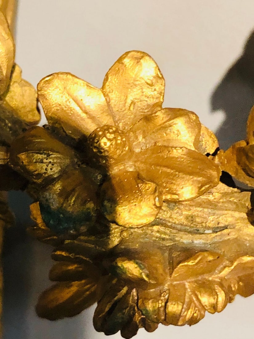 Set of Four Large Ornate Three-Light Torch and Ribbon Form Wall Sconces - 6