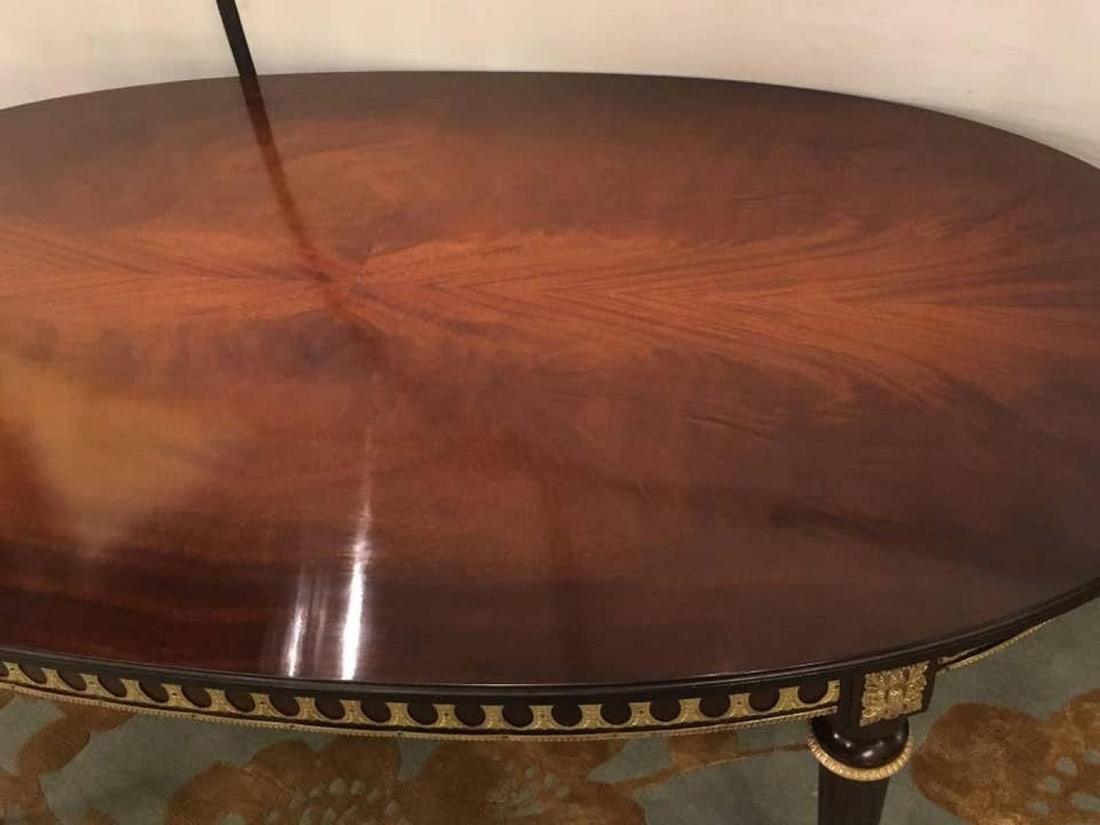 Louis XVI Style Bronze-Mounted Dining Room Table, in the Manner of Jansen - 10