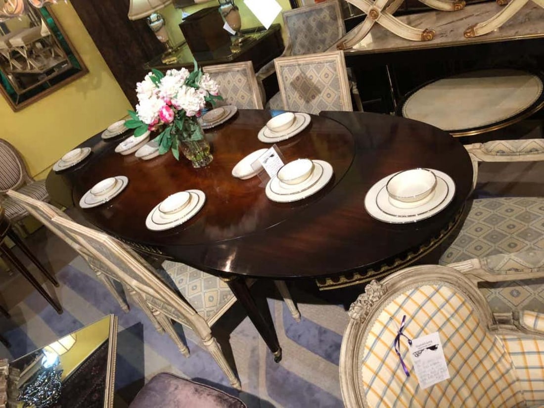 Louis XVI Style Bronze-Mounted Dining Room Table, in the Manner of Jansen - 13