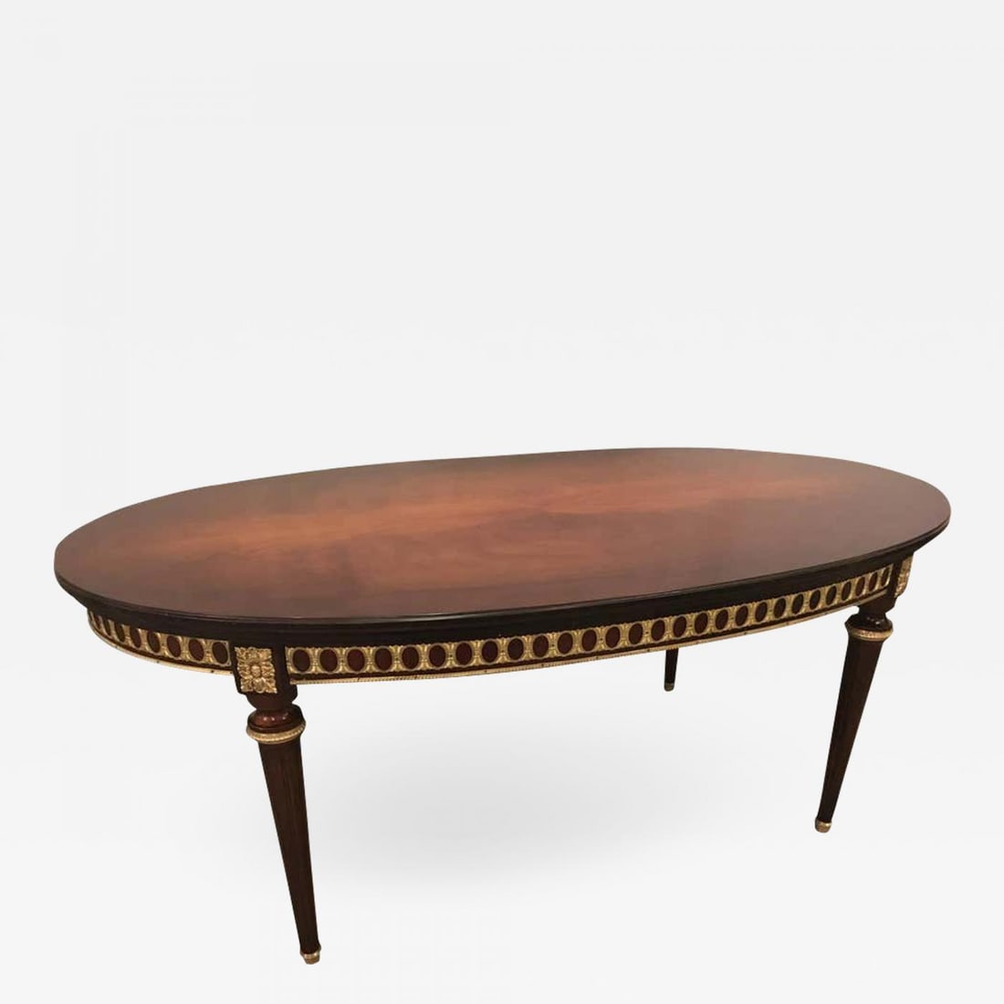 Louis XVI Style Bronze-Mounted Dining Room Table, in the Manner of Jansen (1 of 13)