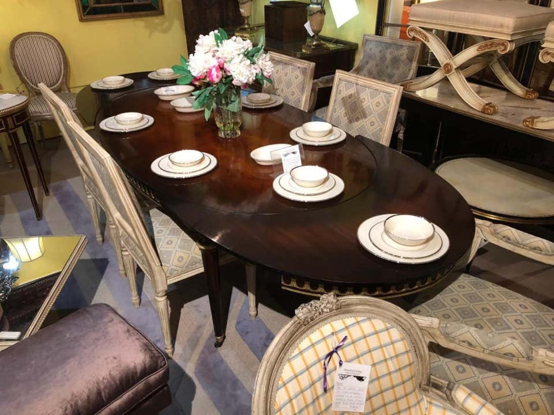 Louis XVI Style Bronze-Mounted Dining Room Table, in the Manner of Jansen - 5